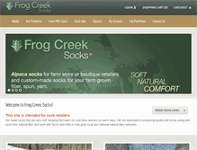 Tablet Screenshot of frogcreeksocks.com